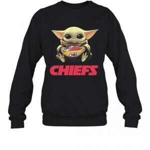 Baby Yoda Hug Kansas City Chiefs Football T-Shirt